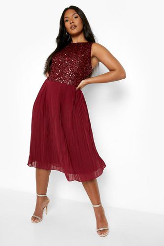 Womens Plus Occasion Sequin Contrast Midi Dress - - 16 - boohoo - Modalova