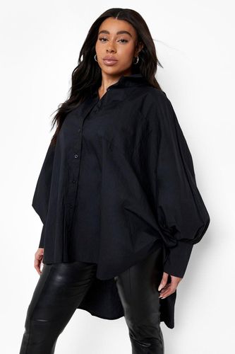 Womens Plus Dip Back Oversized Shirt - - 16 - boohoo - Modalova