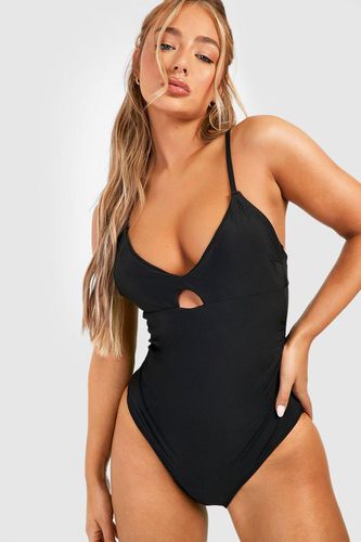 Womens Control Plunge Key Hole Swimsuit - - 10 - boohoo - Modalova