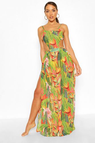 Womens Tropicana Cut Out Maxi Beach Dress - - L - boohoo - Modalova