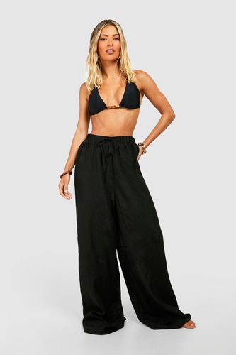 Womens Essentials Linen Look Beach Trousers - - L - boohoo - Modalova