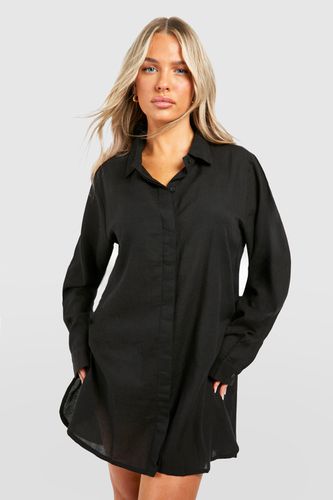 Womens 2 Pack Oversized Linen Look Beach Shirts - - L - boohoo - Modalova