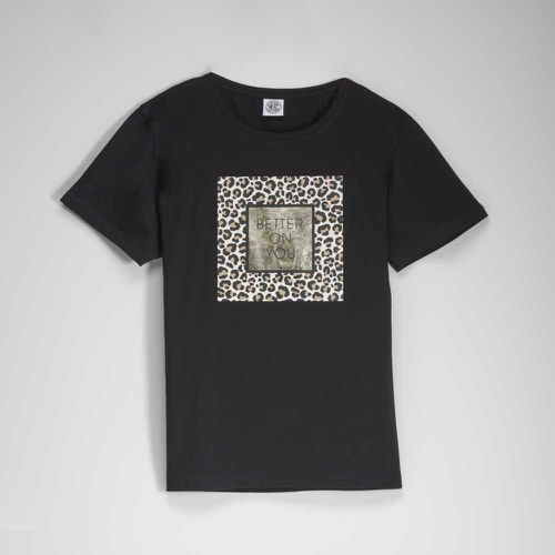 Camiseta negra leopardo mujer - Color: - NYC - Modalova