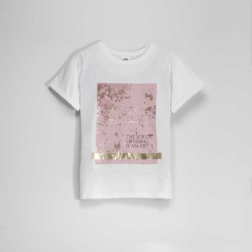 Camiseta corta blanca metalizado de mujer - Color: - NYC - Modalova