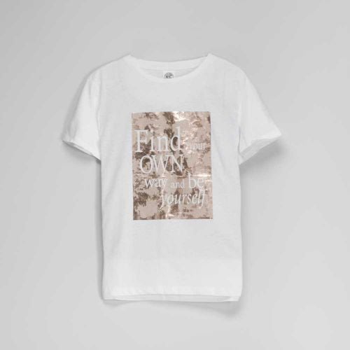 Camiseta corta blanca metalizado de mujer - Color: - NYC - Modalova