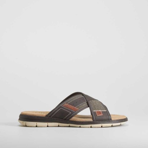 Sandalia pala cruzada acolchada marrón - Talla: 40 - Senda Road - Modalova