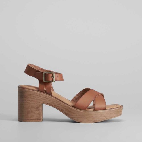 Sandalia de tacón de madera marrón - Talla: 36 - Senda Road - Modalova