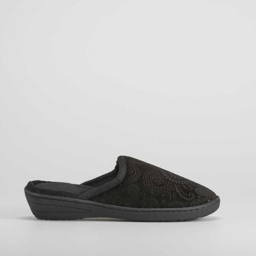 Zapatilla casa abierta cuña terciopelo negra - Talla: 37 - Olyne - Modalova