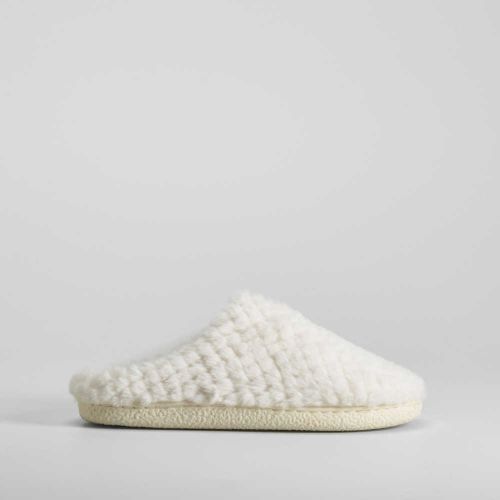 Zapatilla casa pelo grabada blanca - Talla: 39 - Olyne - Modalova