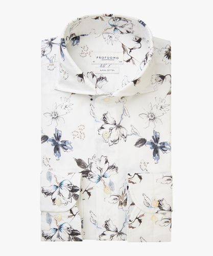 Weißes Supima-Shirt mit Blumendruck Herren - Profuomo - Modalova