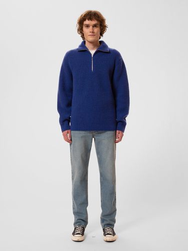 August Zip Sweater Royal Men's Organic Knits X Small Sustainable Clothing - Nudie Jeans - Modalova