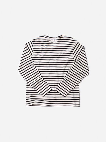 Charles Sailor Stripe Offwhite/black Men's Organic T-shirts Small Sustainable Clothing - Nudie Jeans - Modalova