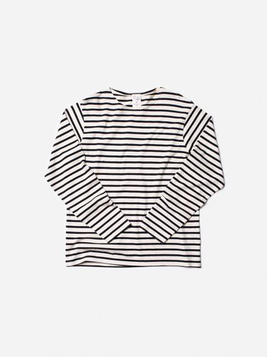 Charles Sailor Stripe Offwhite/black Men's Organic T-shirts X Small Sustainable Clothing - Nudie Jeans - Modalova