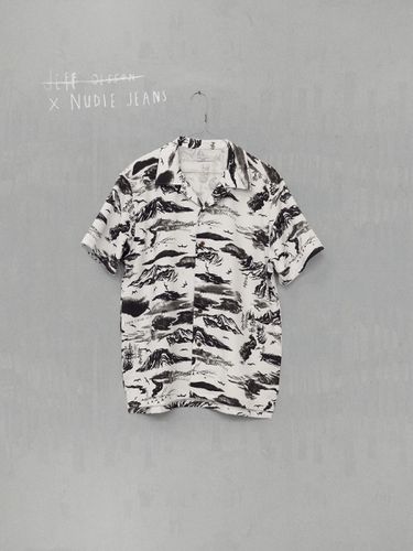 Arvid Jeff Hawaii Shirt Ecru Men's Organic Small Sustainable Clothing - Nudie Jeans - Modalova