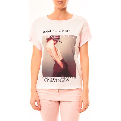 T-shirt Tee-shirt B005 Blanc/Rose - By La Vitrine - Modalova