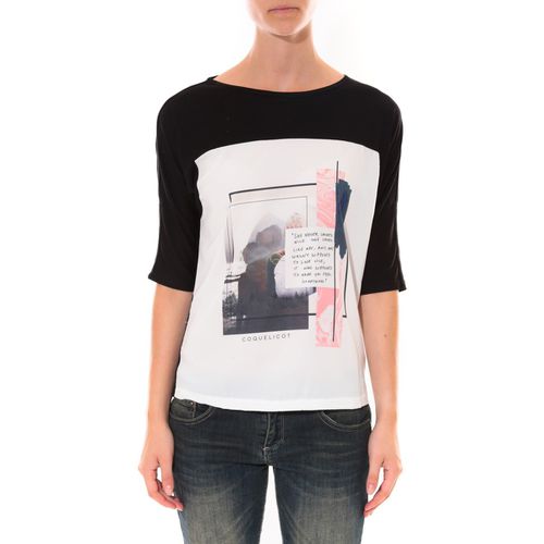 T-shirt Tee shirt Noir Blanc 16409 - Coquelicot - Modalova