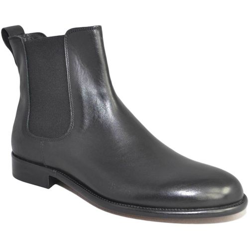 Stivali Scarpe uomo beatles chelsea boots fondo vero cuoio antiscivolo - Malu Shoes - Modalova