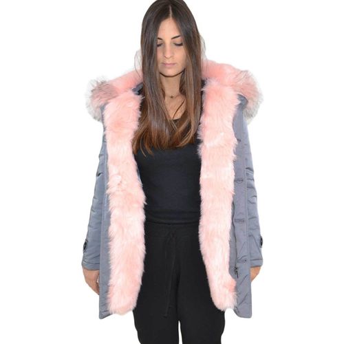 Parka Parka donna invernale con pelliccia rosa eco giacca giubbotto p - K-Zell - Modalova