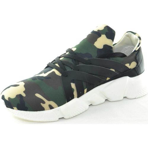 Sneakers Scarpe uomo calzino lycra camouflage mimetico fondo bianco anti - Made In Italia - Modalova