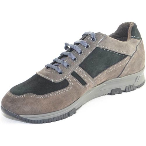 Sneakers Scarpe uomo stringate vera pelle bicolore scamosciata grigia e - Malu Shoes - Modalova