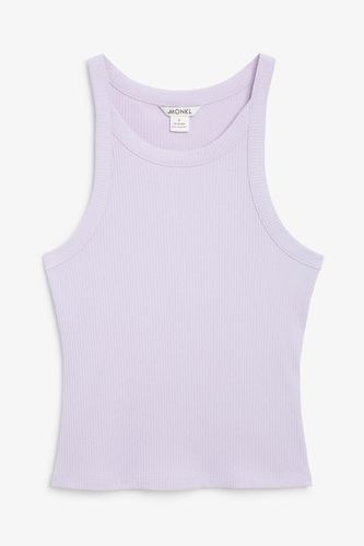 Geripptes Top - Lila - Monki - Modalova