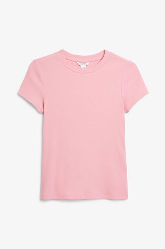 Geripptes T-Shirt - Rosa - Monki - Modalova