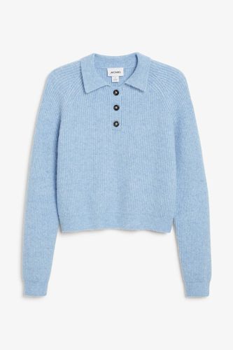 Weiches Polo-Strickoberteil - Blau - Monki - Modalova