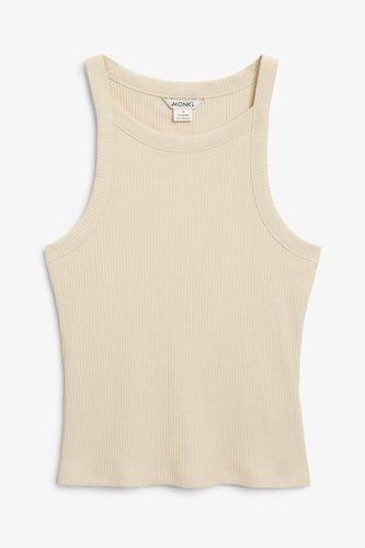 Geripptes Top - Beige - Monki - Modalova