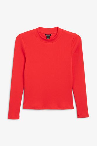 Langarmshirt Mit Stehkragen - Rot - Monki - Modalova