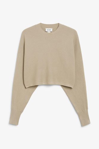 Kurzer Pullover Aus Rippenstrick - BraunBeige - Monki - Modalova