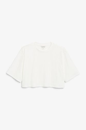 Kastiges Kurzes T-Shirt - Weiß - Monki - Modalova