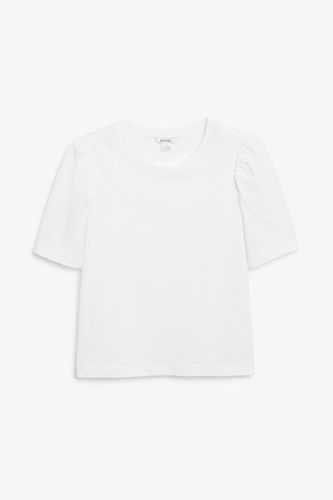 T-Shirt Mit Puffärmeln - Weiß - Monki - Modalova