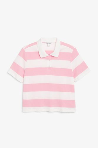 Kurzes Piqué-Poloshirt - WeißMehrfarbigRosa - Monki - Modalova