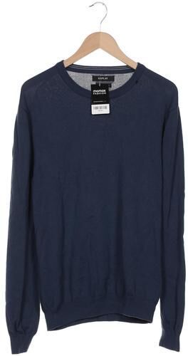 Herren Pullover, blau, Gr. L, Baumwolle - Second Hand - Replay - Modalova