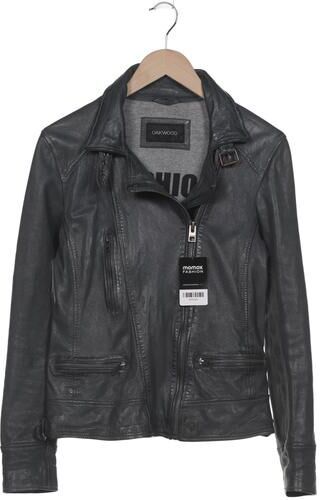 Damen Jacke, grau, Gr. L, Baumwolle, Leder, Synthetik - Second Hand - Oakwood - Modalova