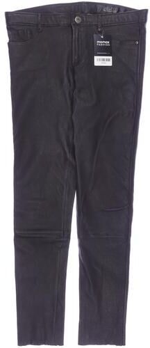 Damen Stoffhose, schwarz, Gr. EU 38 (F 40), Leder - Second Hand - Oakwood - Modalova