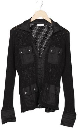 Damen Strickjacke, schwarz, Gr. EU 38, Baumwolle, Leinen - Second Hand - Public - Modalova