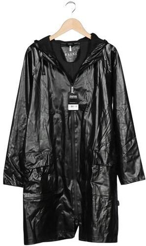 Damen Mantel, schwarz, Gr. M, Synthetik - Second Hand - Rains - Modalova