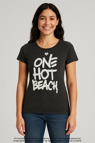 Damen T-Shirt, grau, Gr. S, Baumwolle, Synthetik, Viskose - Second Hand - Roxy - Modalova