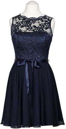 Damen Kleid, marineblau, Gr. EU 40, Elasthan, Synthetik - Second Hand - Swing - Modalova