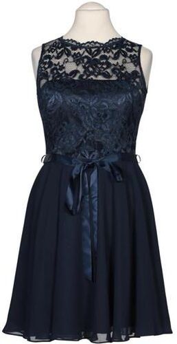 Damen Kleid, marineblau, Gr. EU 42, Elasthan, Synthetik - Second Hand - Swing - Modalova