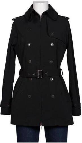 Damen Mantel, schwarz, Gr. EU 40, Elasthan, Baumwolle, Synthetik - Second Hand - Stefanel - Modalova