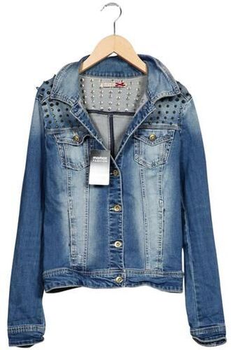 Damen Jacke, blau, Gr. M - Second Hand - Stradivarius - Modalova