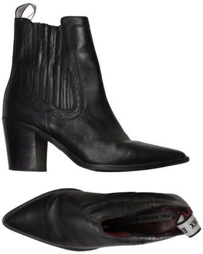 Damen Stiefelette, schwarz, Gr. EU 41, Leder - Second Hand - Bronx - Modalova