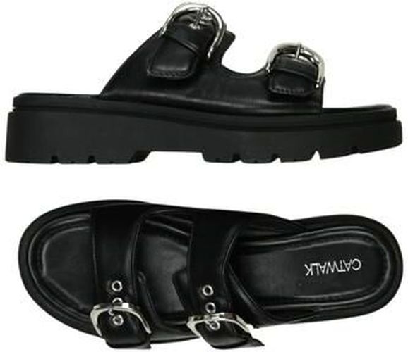 Damen Sandale, schwarz, Gr. EU 40, Kunstleder - Second Hand - Catwalk - Modalova