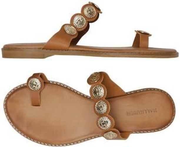 Damen Sandale, braun, Gr. EU 39, Leder - Second Hand - Hallhuber - Modalova