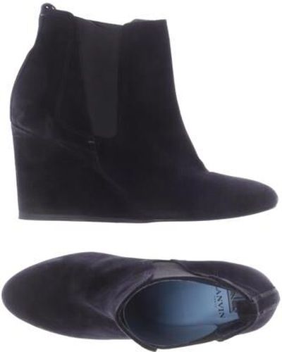 Damen Stiefelette, schwarz, Gr. EU 38.5, Leder - Second Hand - Lanvin - Modalova