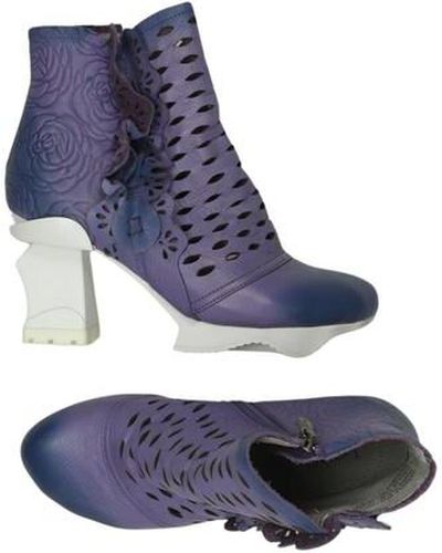 Damen Stiefelette, flieder, Gr. EU 37, Leder - Second Hand - Laura vita - Modalova