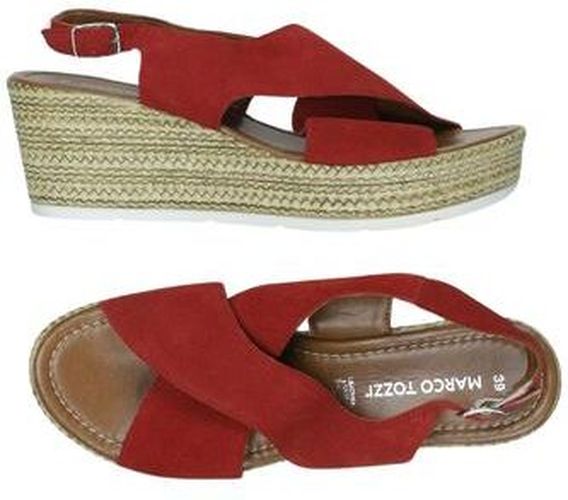 Damen Sandale, rot, Gr. EU 39, Leder - Second Hand - Marco tozzi - Modalova