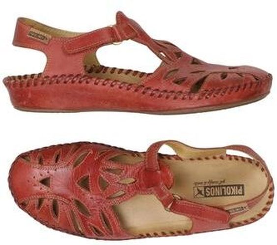 Damen Sandale, rot, Gr. EU 38, Leder - Second Hand - Pikolinos - Modalova